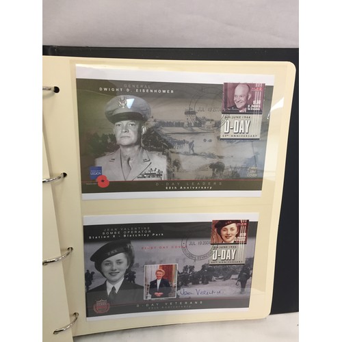 332 - 1 ALBUM 24 HOURS OF D-DAY 1ST DAY COVERS & HISTORY (THE PHOTOS SHOW ONLY SOME OF THE TOTAL CONTENTS)