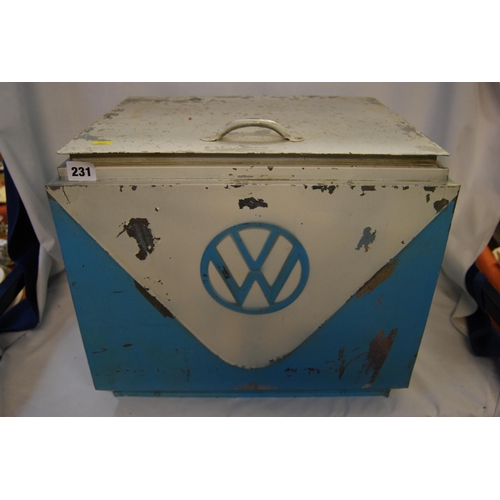 231 - RETRO VOLKSWAGEN METAL COOLBOX WITH INSIGNIA