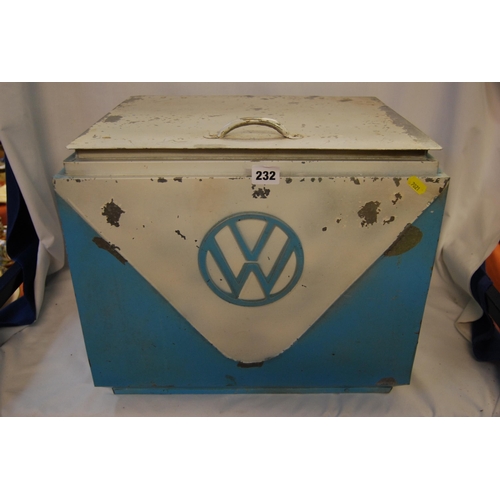 232 - RETRO VOLKSWAGEN METAL COOLBOX WITH INSIGNIA