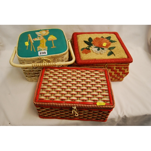 235 - 3 RETRO SEWING BOXES