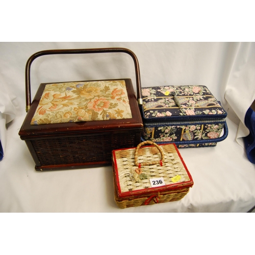 236 - 3 RETRO SEWING BOXES