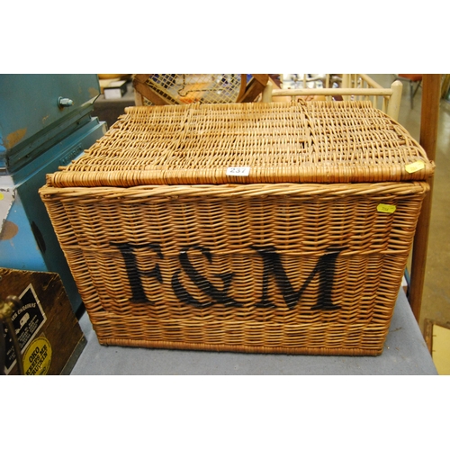 237 - FORTNUM & MASON CANE HAMPER