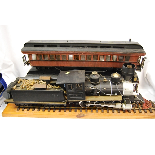 254 - AMERICAN MODEL WILD WEST STEAM TRAIN AND 2 CARRIAGES