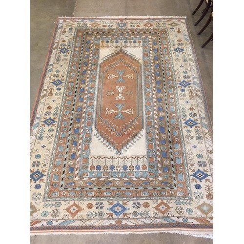 633 - BORDERED TURKISH CARPET (372CM X 250CM)