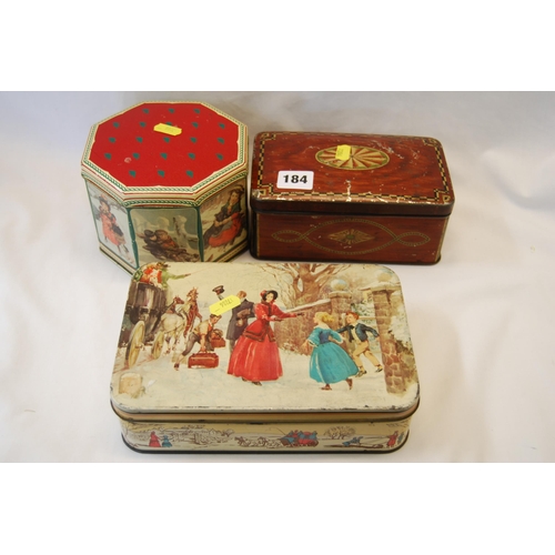 184 - LYON'S TEA TIN CADDY & 2 OTHER TINS