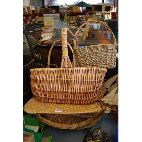 243 - QUANTITY OF VARIOUS CANE BASKETS