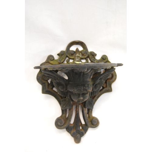 249 - CAST IRON CHERUB WALL BRACKET