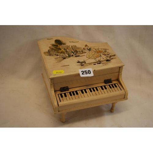 250 - VINTAGE PAINTED GRAND PIANO MUSICAL BOX