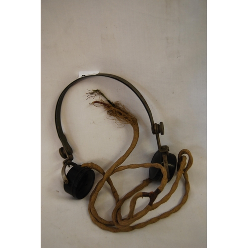 264 - PAIR OF VINTAGE A.M. BAKELITE & STEEL HEADPHONES