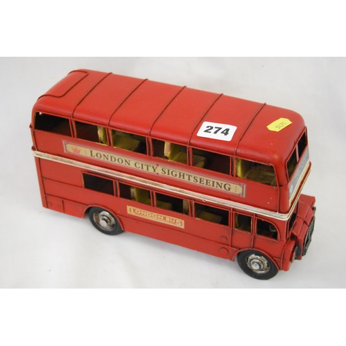 274 - TIN PLATE MODEL OF A LONDON BUS (11)