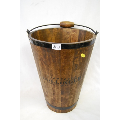 280 - IRON MOUNTED WOODEN BOLLINGER BUCKET