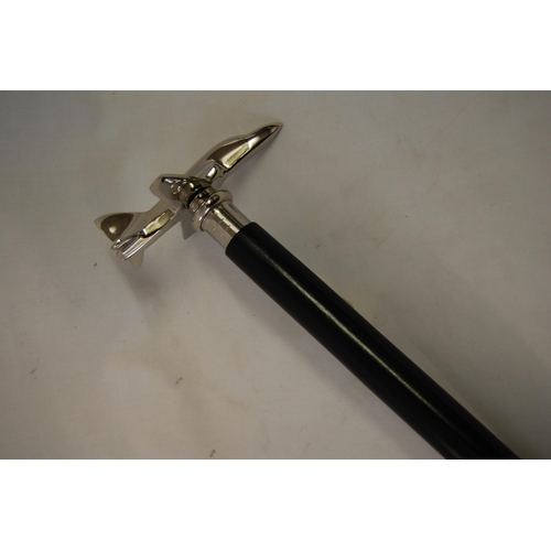 288 - EBONY WALKING STICK WITH AEROPLANE HANDLE