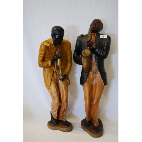 321 - PAIR OF MODERN JAZZ PLAYER FIGURES