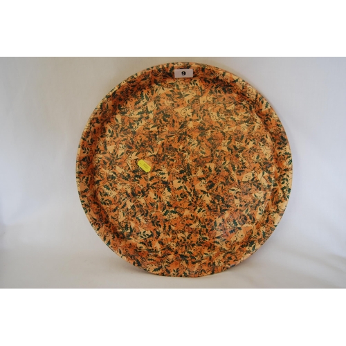 9 - CIRCULAR CERAMIC TRAY WITH RAISED RIM (36CM)