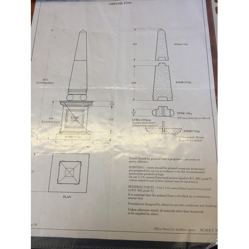 709 - LARGE HADDONSTONE OBELISK