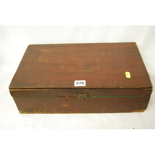 278 - 19TH CENTURY STAINED WOOD BOX, JEWELLERY BOXES, ETC