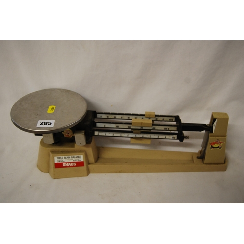 285 - OHAUS SET OF TRIPLE BEAM BALANCE SCALES