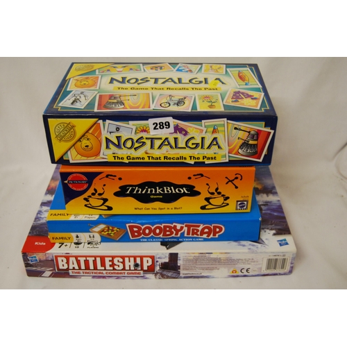 289 - NOSTALGIA, THINKBLOT, BOOBY TRAP AND BATTLESHIP GAMES