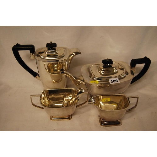 309 - 4 PIECE SILVER PLATED TEA SERVICE