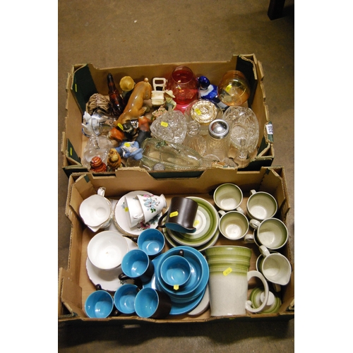 338 - 2 BOXES OF MISCELLANEOUS GLASSWARE & CHINA