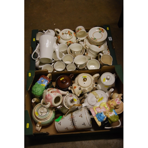 339 - 2 BOXES OF MISCELLANEOUS TEA WARE, ETC