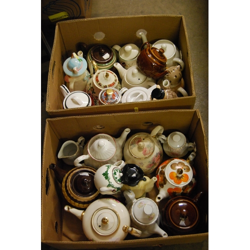 341 - 2 BOXES OF TEAPOTS