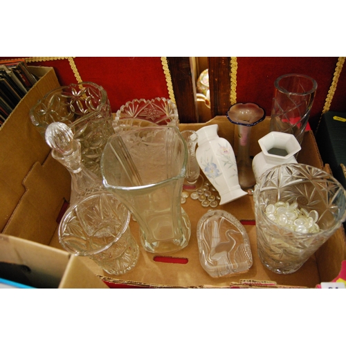 64 - QUANTITY OF CUT GLASSWARE, ETC