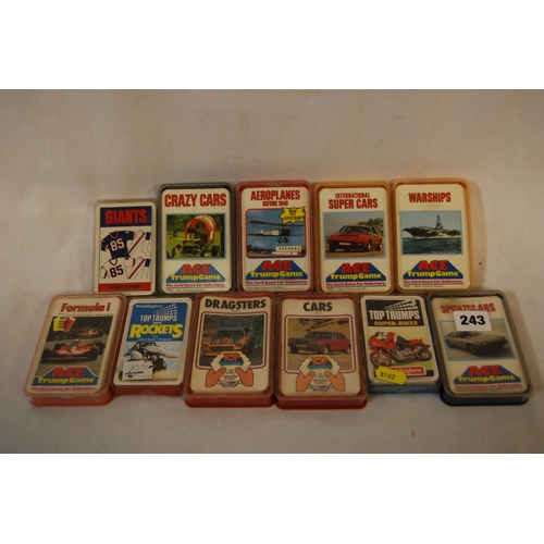 243 - 11 SETS OF ACE CAR CARDS, ETC