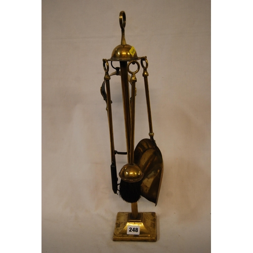 248 - BRASS COMPANION STAND & IRONS