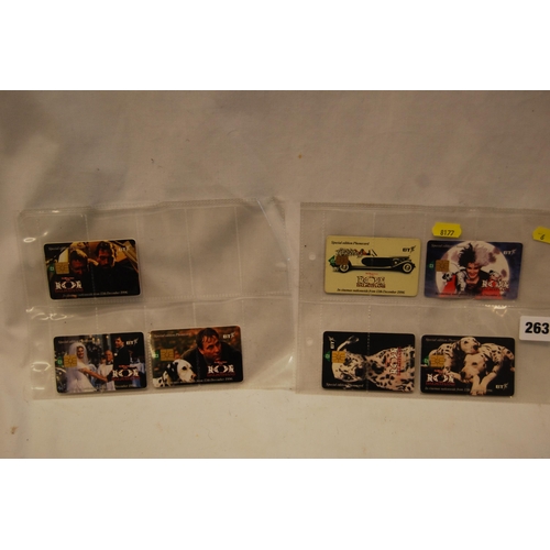 263 - 7 SPECIAL EDITION PHONE CARDS OF 101 DALMATIONS