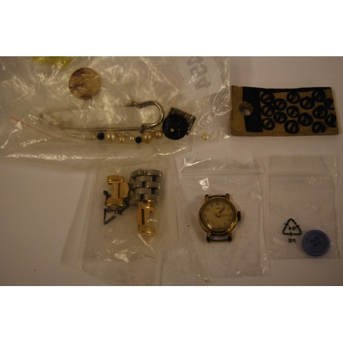 454 - ORIS LADIES WRISTWATCH, WATCH STRAP EXTENSION PIECES, ETC