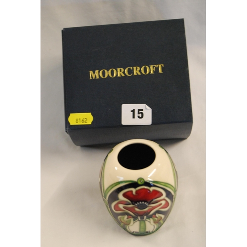 15 - MODERN MOORCROFT VASE 