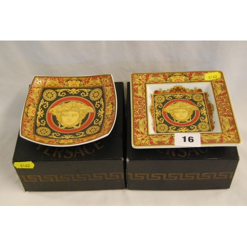 16 - 2 ROSENTHAL VERSACE SQUARE BONE CHINA 