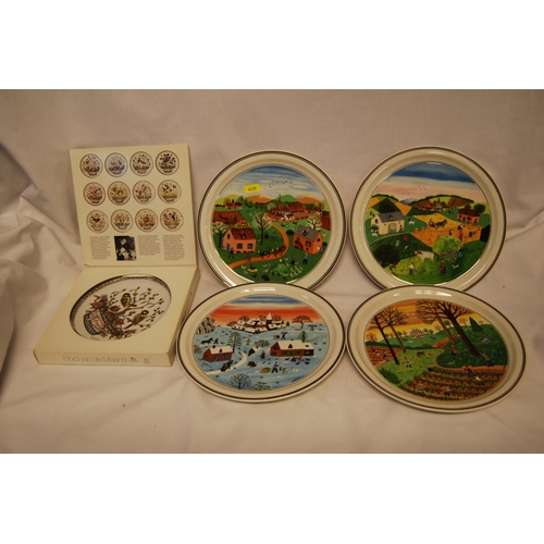 53 - SET OF 4 VILLEROY AND BOCH FOUR SEASONS COLLECTOR'S PLATES AND 1 BORD VAN DE MAAND FEBRUARY PLATE