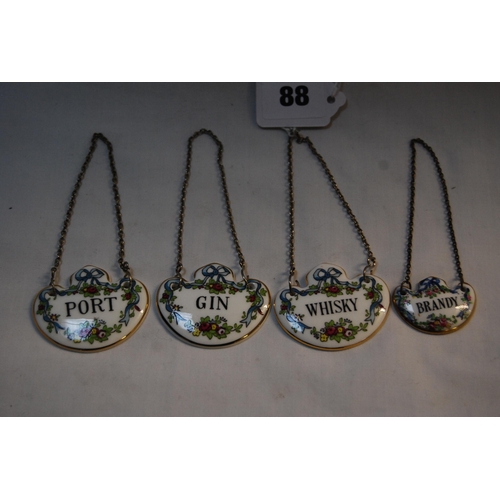 88 - 4 COALPORT BONE CHINA DECANTER LABELS