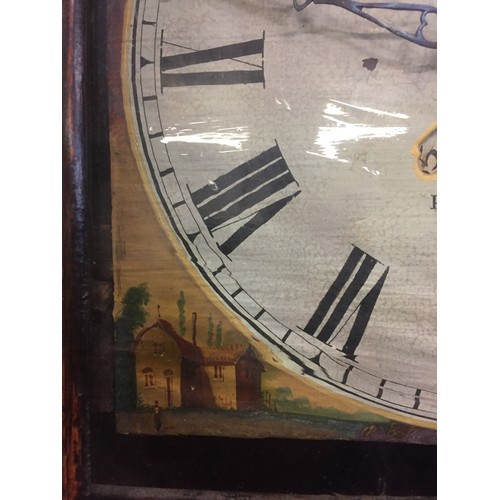 472 - 18TH CENTURY GRANDFATHER CLOCK WITH SQUARE PAINTED DIAL, OAK CASE, 30 HOUR, BY HOLLAND OAKHAM (HAS W... 