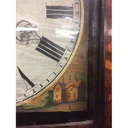 472 - 18TH CENTURY GRANDFATHER CLOCK WITH SQUARE PAINTED DIAL, OAK CASE, 30 HOUR, BY HOLLAND OAKHAM (HAS W... 