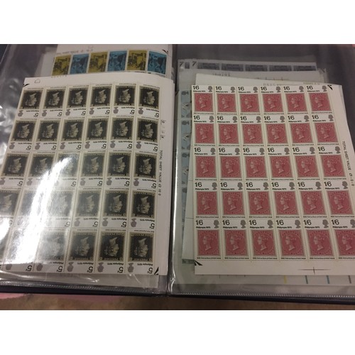 417 - ALBUM OF SHEETS OF UNUSED BRITISH POSTAL STAMPS