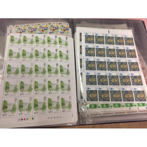 417 - ALBUM OF SHEETS OF UNUSED BRITISH POSTAL STAMPS