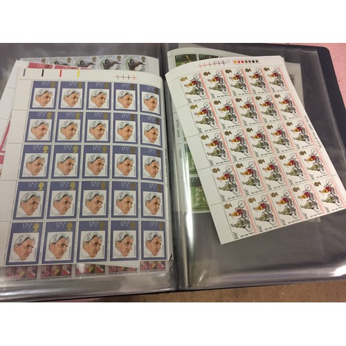 417 - ALBUM OF SHEETS OF UNUSED BRITISH POSTAL STAMPS