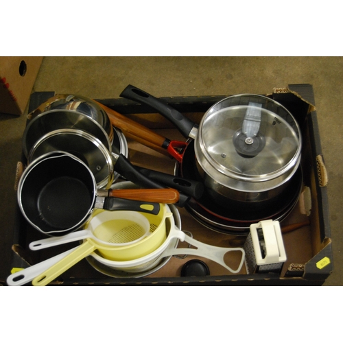 135 - BOX OF SAUCEPANS