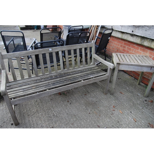 587 - GARDEN BENCH & TABLE