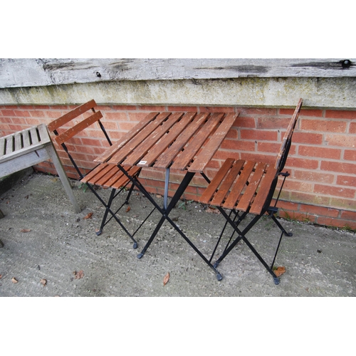 588 - FOLDING GARDEN TABLE & 2 CHAIRS