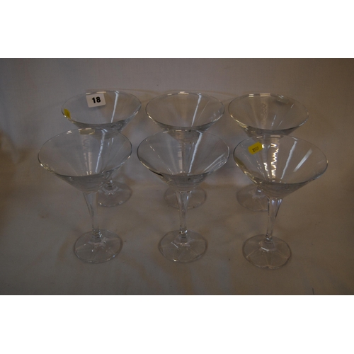 18 - 6 THOMAS WEBB CRYSTAL GLASS CHAMPAGNES