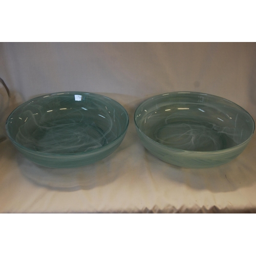 25 - 2 ARTWARE MARBLED GLASS BOWLS