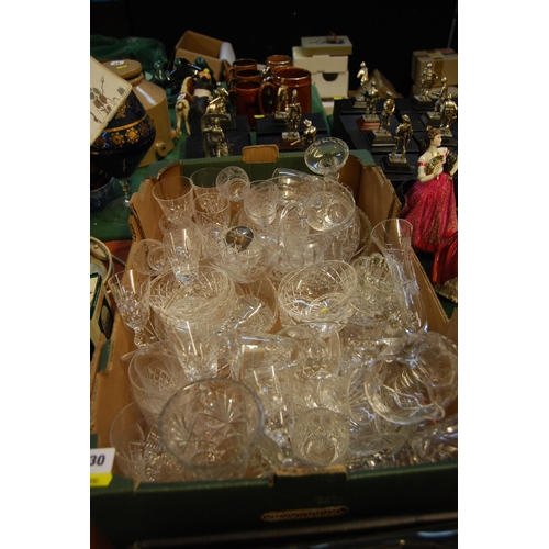 30 - LARGE QUANTITY OF CUT GLASSWARE