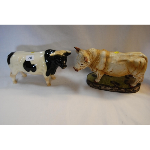 70 - LEONARDO PORCELAIN BULL & ONE OTHER BULL