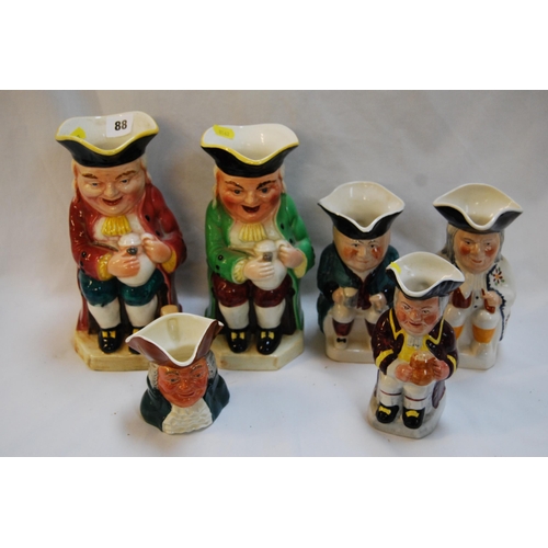 88 - COLLECTION OF 6 TOBY/CHARACTER JUGS