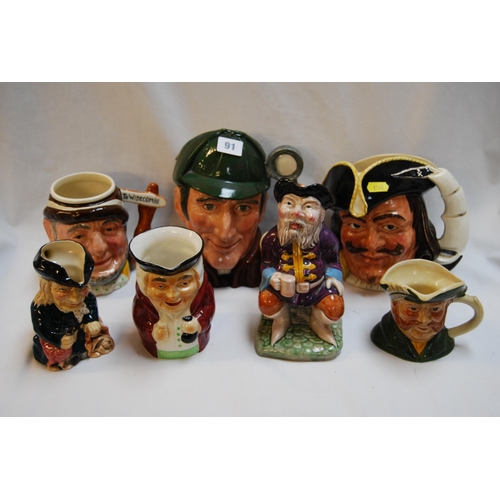 91 - ROYAL DOULTON CHARACTER JUGS 