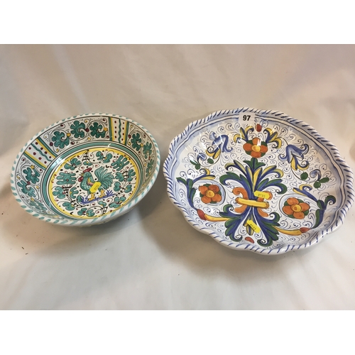 97 - SAMBUCO MARIO ARTWARE BOWL AND FALLI GORETTI ARTWARE BOWL